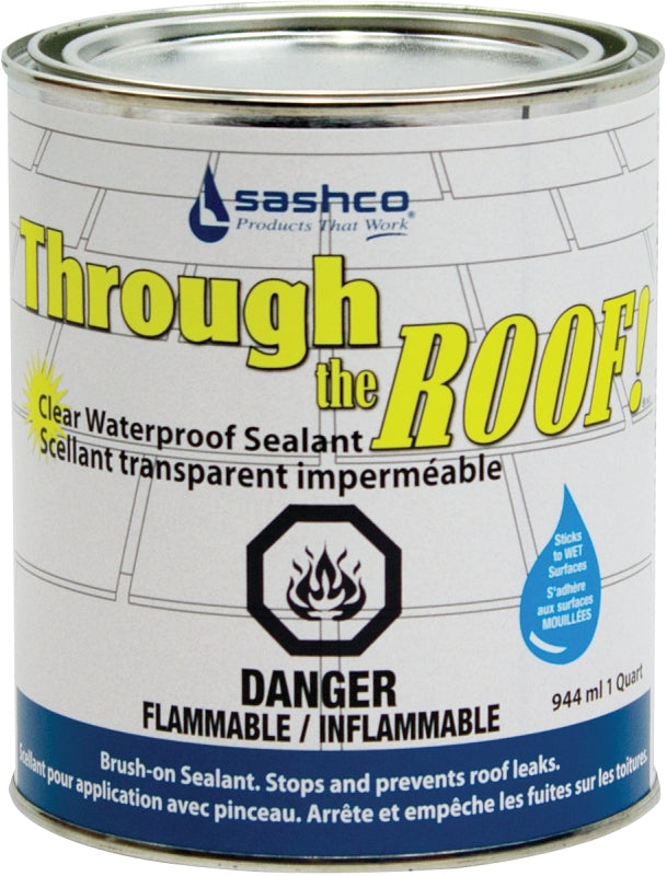 Through The Roof! 14013 Roof Sealant, Clear, Liquid, 1 qt