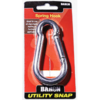 Baron C-2450-1/2 Spring Hook Snap Link, 600 lb Working Load, Steel, Nickel