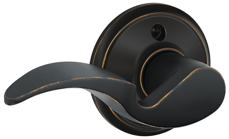 Schlage F Series F170AVA716LH Dummy Lever, Mechanical Lock, Aged Bronze, Lever Handle, Metal, Residential, Grade 2 Grade
