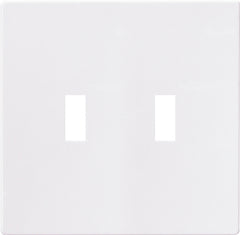 Eaton Wiring Devices PJS2W Wallplate, 4-7/8 in L, 4.94 in W, 2 -Gang, Polycarbonate, White, High-Gloss