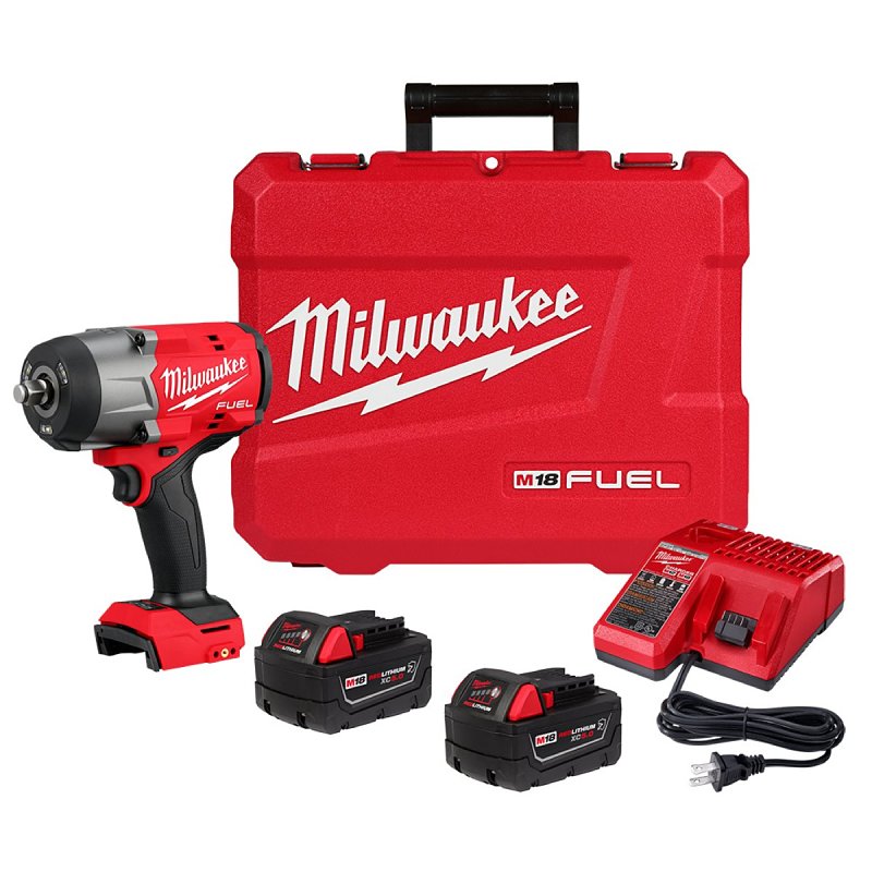 Milwaukee M18 FUEL 2967-22 High-Torque Impact Wrench with Friction Ring Kit, Battery Included, 18 V, 1/2 in Drive