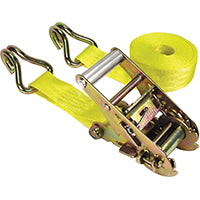 Keeper 05519 Tie-Down, 1-3/4 in W, 15 ft L, Polyester, Yellow, 1666 lb, J-Hook End Fitting