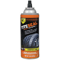 Titeseal M1114/6 Instant Tire Repair Sealant, Seals Tire Up to: 3/16 in, 12 oz Aerosol Can, Liquid, Ammonia