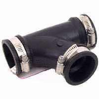 Fernco PQT-300 Qwik Tee, 3 in, PVC Body, Black, 4.3 psi Pressure
