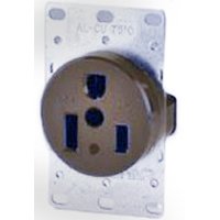 Arrow Hart AH1254BK-BOX Heavy-Duty Power Receptacle, 2 -Pole, 250 V, 50 A, Back Wiring, NEMA: NEMA 6-50R, Black