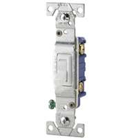 Eaton Wiring Devices 1301-7W10 Toggle Switch, 15 A, 120 V, Polycarbonate Housing Material, White