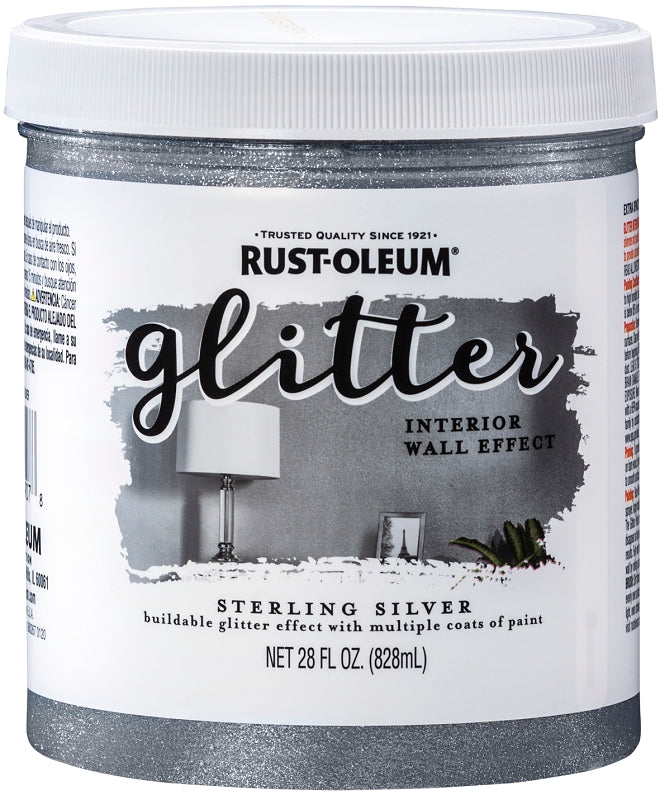 Specialty 360219 Textured Glitter Paint, Sterling Silver, 28 fl-oz, Can