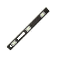Johnson 3896 I-Beam Level, 96 in L, 5-Vial, Magnetic, Aluminum, Black