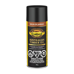 Cabot Australian Timber Oil 142.0003460.076 Wood Stain, Transparent, Jarrah Brown, Liquid, 12 oz, Spray Can