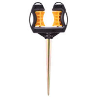 Landscapers Select GM-203 Hose Guide, 10-5/8 in OAL, Plastic Guide, Metal Spike, Black/Yellow