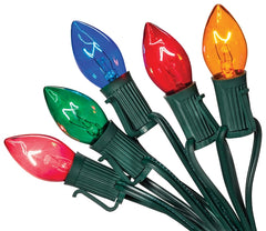 Santas Forest 03360/U00Z125I Light Set, Christmas, 120 V, 125 W, 25-Lamp, C7 Lamp, Transparent Multi Lamp