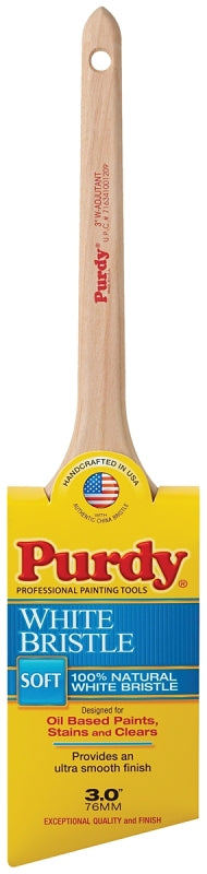 Purdy 024430 Trim Brush, Natural White, Natural Hardwood Handle, 3 in W, China Bristle, Rat Tail Handle