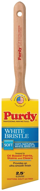 Purdy 116425 Trim Brush, Natural White, Hardwood Handle, 2-1/2 in W, Angular Brush, China Bristle, Fluted Handle