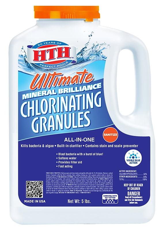 HTH Ultimate Mineral Brilliance 22007 Chlorinating Granule, Powder, Chlorine-Like, 5 lb