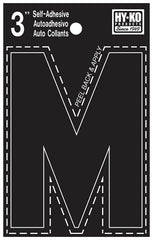 Hy-Ko 30400 Series 30423 Die-Cut Letter, Character: M, 3 in H Character, Black Character, Vinyl