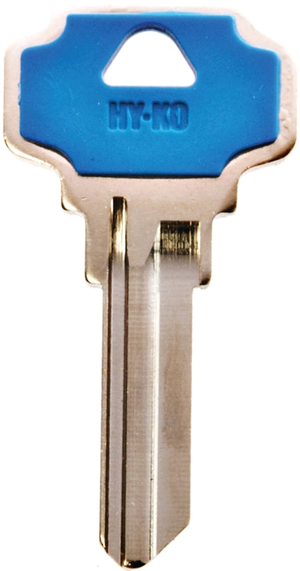Hy-Ko 13005DE6 Key Blank, Brass/Plastic, Nickel, For: Dexter Cabinet, House Locks and Padlocks