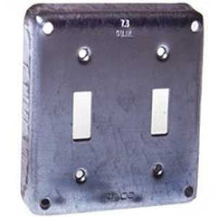 Raco 803C Exposed Work Cover, 4-3/16 in L, 4-3/16 in W, Square, Galvanized Steel, Gray