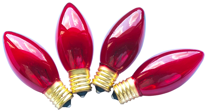 Hometown Holidays 19292 Light Bulb, 7 W, Intermediate Lamp Base, Incandescent Lamp, Transparent Red Light