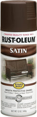 Stops Rust 241239 Rust Preventative Spray Paint, Low Satin, Dark Brown, 12 oz, Can
