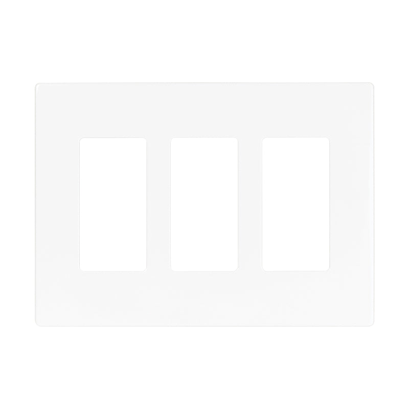 Eaton Cooper Wiring PJS PJS263W Wallplate, 4.87 in L, 6-3/4 in W, 3 -Gang, Polycarbonate, White, High-Gloss