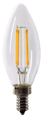 Feit Electric BPCTC40/927CA/FIL LED Bulb, Decorative, B10 Lamp, 40 W Equivalent, E12 Lamp Base, Dimmable