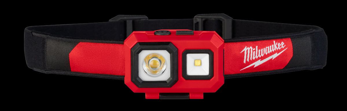 Milwaukee TRUEVIEW 2104 Headlamp, AAA Battery, LED Lamp, 450 Lumens, Flood, Spot Beam, 295 ft Beam Distance, Red