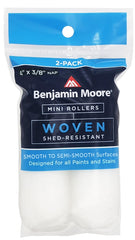 Benjamin Moore U66301-018 Woven Mini Roller Cover, 3/8 in Thick Nap, 4 in L, White, 2/PK