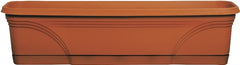 Southern Patio MB2412TC Planter, 23.88 in W, 7.88 in D, Window Box, Plastic, Terracotta