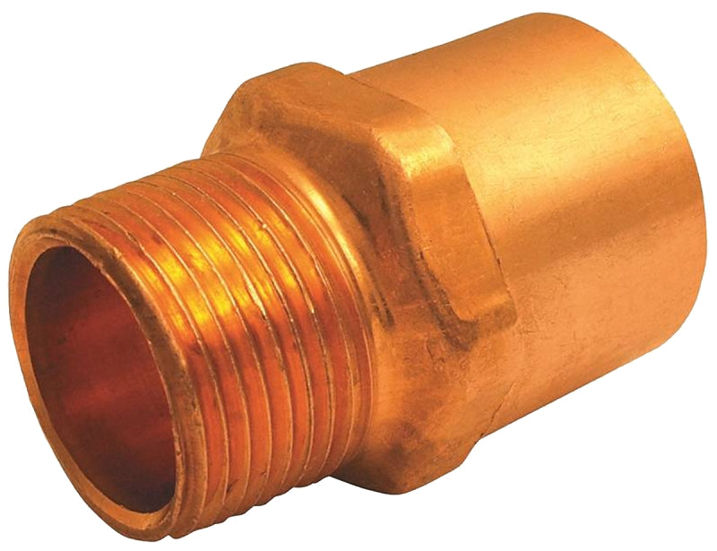 EPC 104R Series 30304 Reducing Pipe Adapter, 3/8 x 1/2 in, Sweat x MNPT, Copper