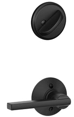 Schlage F Series F59 LAT 622 Handleset Interior Pack, Grade 1 Grade, Mechanical Lock, Different Key, Metal, Matte Black