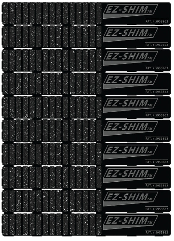 EZ Shim ETC2 Shim, 7.9 in L, 1.19 in W, 0.06 to 0.33 in Thick, Plastic, Black