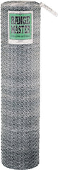 Rangemaster 6029 Poultry Net, 50 ft L, 72 in W, 20 Gauge, Hexagonal Mesh, 2 in Mesh, Galvanized Steel