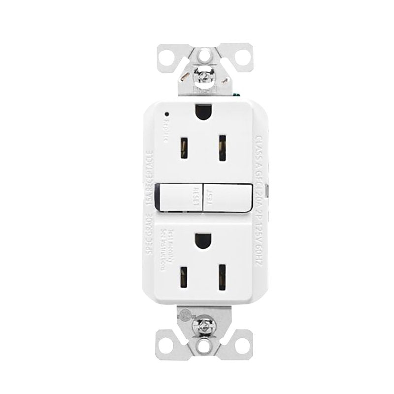 Eaton GF15W-WP GFCI Receptacle, 125 V, 15 A, NEMA: NEMA 5-15R, Back, Side Wiring, White