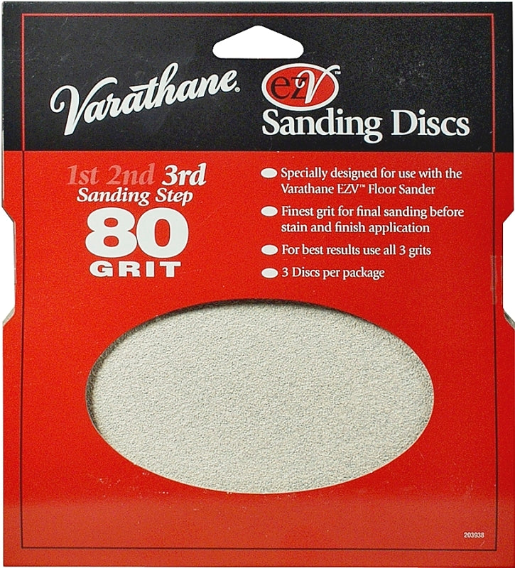 Varathane 203938 Sanding Disc, 7 in Dia, 80 Grit, Medium