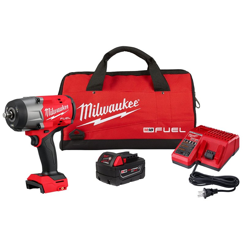 Milwaukee M18 FUEL 2967-21B High-Torque Impact Wrench with Friction Ring Kit, Battery Included, 18 V, 1/2 in Drive