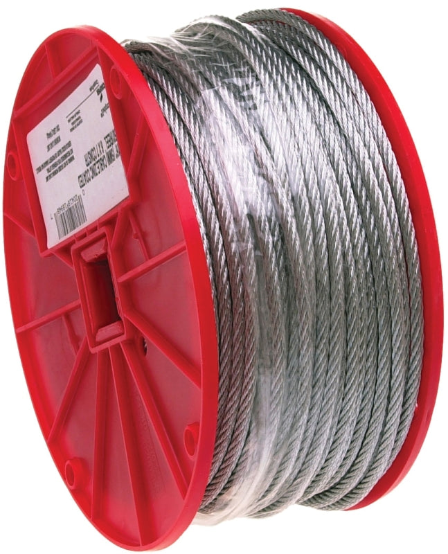 Campbell 7000327 Aircraft Cable, 3/32 in Dia, 500 ft L, 184 lb Working Load, Galvanized