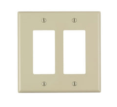 Decora PJ262-I Wallplate, 4.88 in L, 4.94 in W, 2 -Gang, Nylon, Ivory
