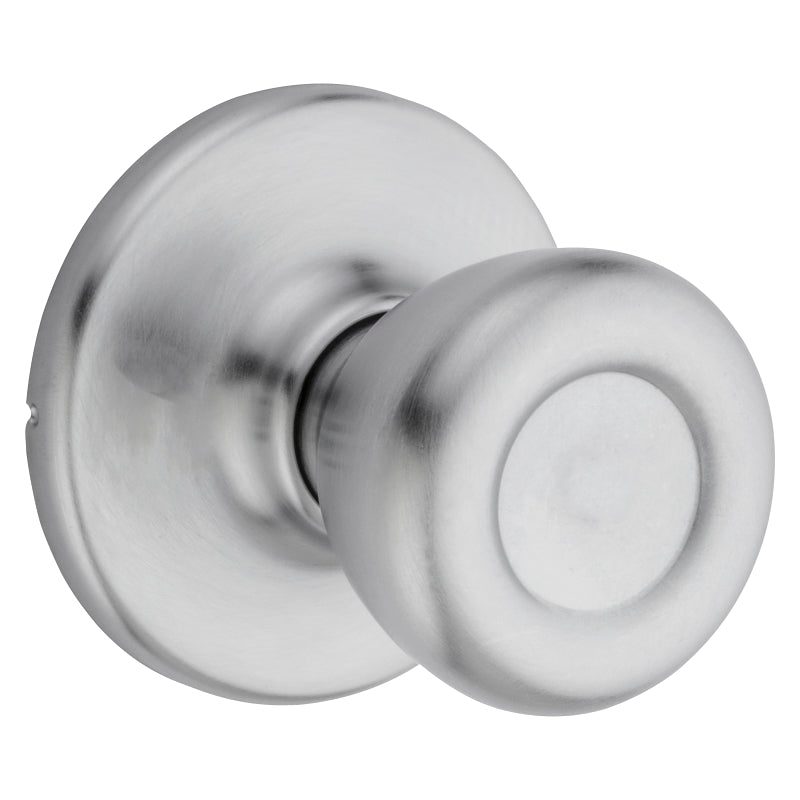 Kwikset 200T 26DCPRCLRCS Passage Door Lockset, Knob Handle, Metal, Satin Chrome, 2-3/8 to 2-3/4 in Backset