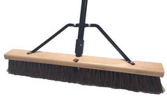 Simple Spaces 93220 Push Broom, 24 in Sweep Face, 3 in L Trim, Palmyra Bristle, 60 in L, Threaded with Brace
