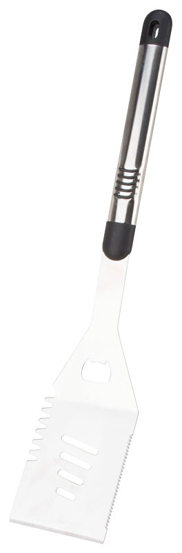 Omaha BBQ-8112443A Premium BBQ Spatula, 1.9 mm Gauge, Stainless Steel Blade, Stainless Steel, Aluminum Handle