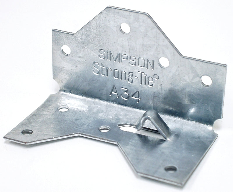 Simpson Strong-Tie A34 Framing Angle, 1-7/16 in W, 2-1/2 in D, Steel, Galvanized