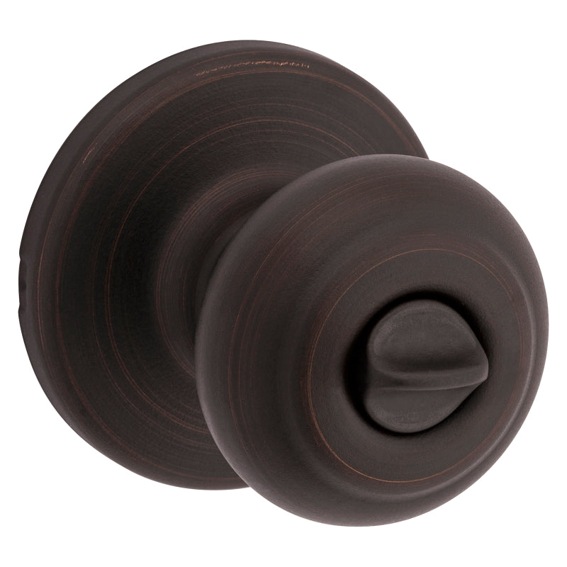 Kwikset 300CV 11PR CALRCS V1 Privacy Door Lock, Cove Design, Knob Handle, Venetian Bronze, Universal Hand