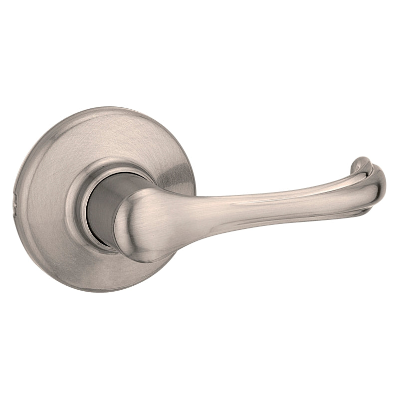 Kwikset 200DNL15RCLRCSBX Passage Door Lever, Non-Locking Lock, Satin Nickel, Zinc, Residential, Reversible Hand, 3 Grade