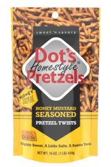 Dot's Homestyle Pretzels 7002- DP Mustard Pretzel Twists, Honey Flavor, 16 oz