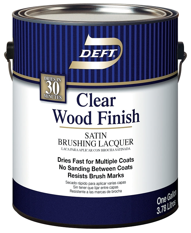 Deft 017-01 Brushing Lacquer, Liquid, Clear, 1 gal, Can