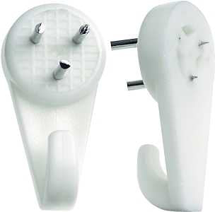 OOK 50095 Hardwall Hanger, 15 lb, Plastic, White