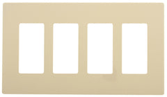 Eaton Cooper Wiring PJS PJS264LA Wallplate, 4-7/8 in L, 8.56 in W, 4 -Gang, Polycarbonate, Light Almond