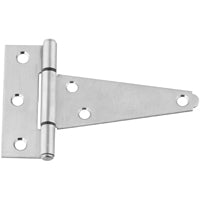 National Hardware N342-501 T-Hinge, 3-5/32 in H Dimensions, Stainless Steel, Stainless Steel, Fixed Pin