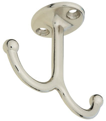 National Hardware V165 Series N245-837 Coat Hook, 35 lb, Zinc, Nickel