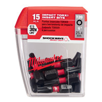 Milwaukee SHOCKWAVE 48-32-5011 Insert Bit, T20 Drive, Torx Drive, 1/4 in Shank, Hex Shank, 1 in L, S2 Steel